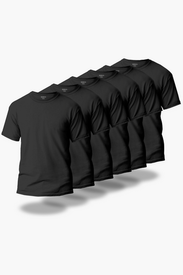 6-Pack Black Plain T-Shirt (UNISEX)