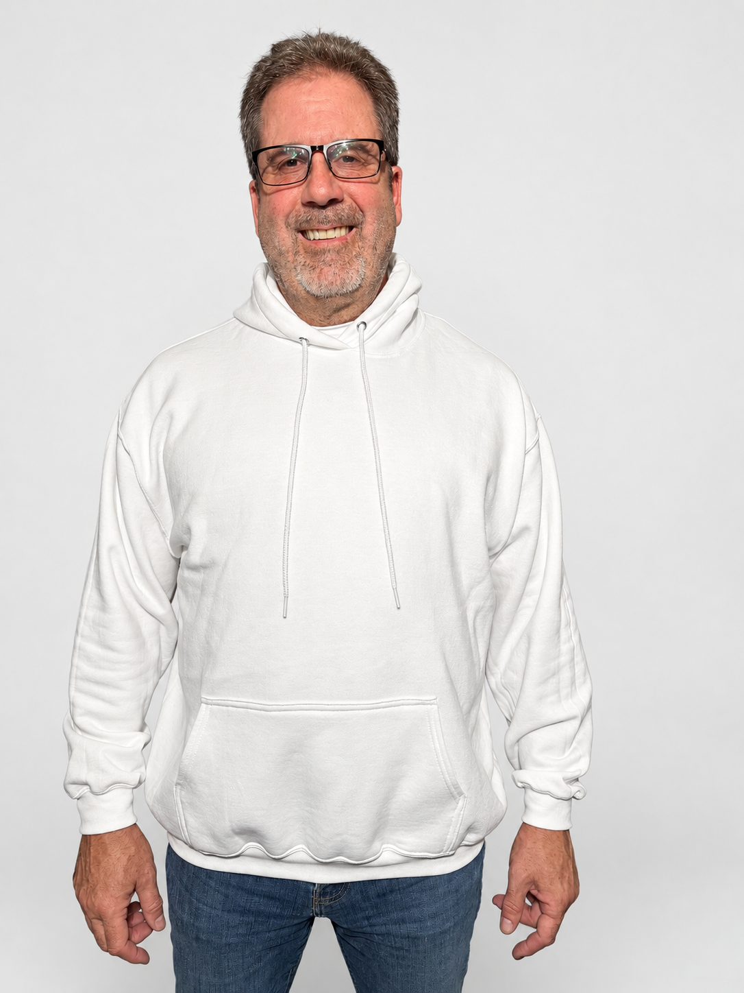MOMIFA Pullover Hoodie in Arctic White, front view