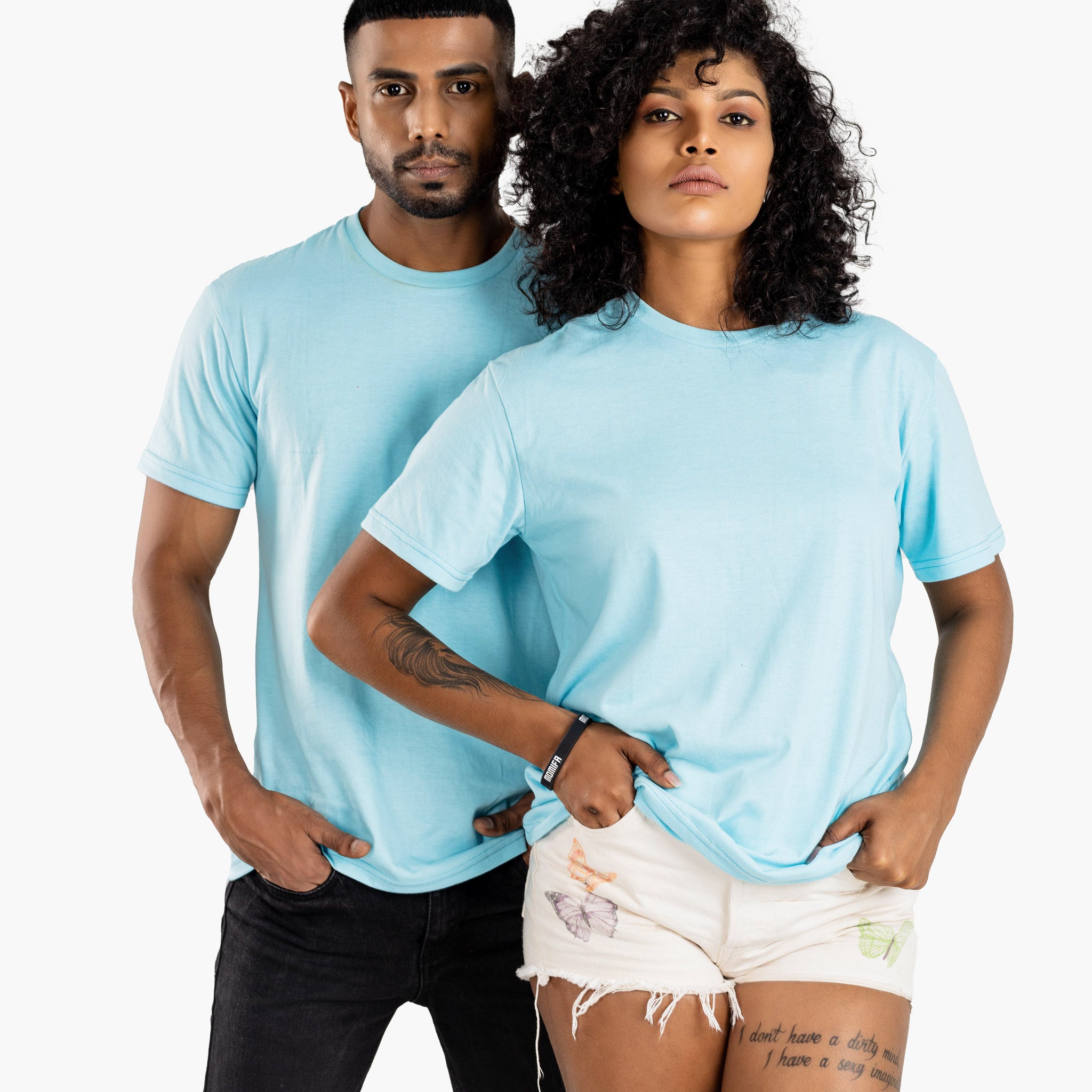 Aqua blue unisex polo shirt