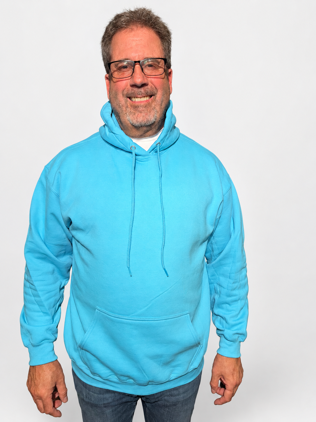 MOMIFA Pullover Hoodie in Coastal Aqua, front view