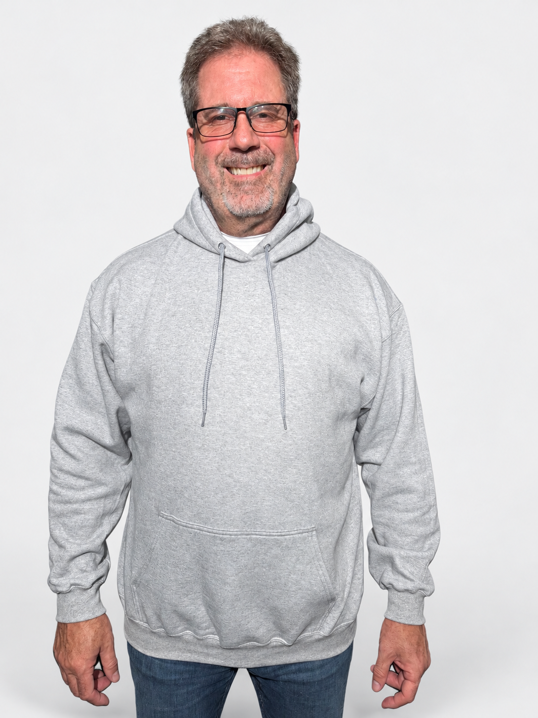 MOMIFA Pullover Hoodie in Morning Fog, front view