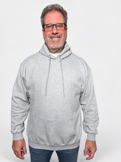 MOMIFA Pullover Hoodie in Morning Fog, front view